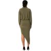 Norma Kamali Womens Oversized Boyfriend Nk Shirt Side Drape Gown(Military)