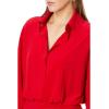Norma Kamali Womens Oversized Boyfriend Nk Shirt Side Drape Gown(Tiger Red)