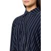 Norma Kamali Womens Oversized Boyfriend Nk Shirt Side Drape Gown(True Navy Pinstripe)