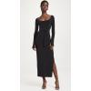 Norma Kamali Women’s Scoop Neck Side Slit Gown(Black)