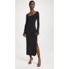 Norma Kamali Women’s Scoop Neck Side Slit Gown(Black)