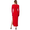 Norma Kamali Women’s Scoop Neck Side Slit Gown(Tiger Red)