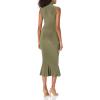 Norma Kamali Women’s Sleeveless Turtleneck Fishtail Dress(Military)