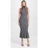 Norma Kamali Women’s Sleeveless Turtleneck Fishtail Dress(Mini Houndstooth)