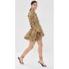 Norma Kamali Women’s Super Oversized Shirt Flared Mini Dress(Cheetah Patch)
