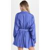 Norma Kamali Women’s Super Oversized Shirt Flared Mini Dress(Military Blue)