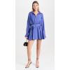 Norma Kamali Women’s Super Oversized Shirt Flared Mini Dress(Military Blue)