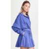 Norma Kamali Women’s Super Oversized Shirt Flared Mini Dress(Military Blue)