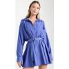 Norma Kamali Women’s Super Oversized Shirt Flared Mini Dress(Military Blue)