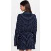 Norma Kamali Women’s Super Oversized Shirt Flared Mini Dress(True Navy Pinstripe)