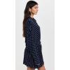 Norma Kamali Women’s Super Oversized Shirt Flared Mini Dress(True Navy Pinstripe)