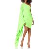Norma Kamali Women’s Diana Mini Dress with Sleeve(Neon Green)