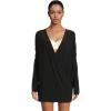 Norma Kamali Women’s Dolman Wrap Mini Dress(Black)
