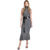 Norma Kamali Women’s Sleeveless Turtleneck Fishtail Dress(Mini Houndstooth)