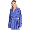 Norma Kamali Women’s Super Oversized Shirt Flared Mini Dress(Military Blue)