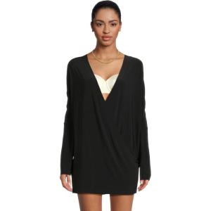 Norma Kamali Women’s Dolman Wrap Mini Dress(Black)