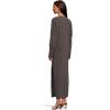 Norma Kamali Womens Dolman V Neck Side Slit Gown W/Shoulder Pads(Espresso)
