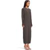 Norma Kamali Womens Dolman V Neck Side Slit Gown W/Shoulder Pads(Espresso)