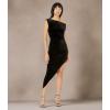 Norma Kamali Women’s Drop Shoulder Side Drape Gown(Black)