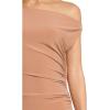 Norma Kamali Women’s Drop Shoulder Side Drape Gown(Cappuccino)