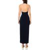 Norma Kamali Womens Halter Turtle Side Slit Gown (24)(Midnight)
