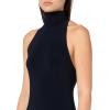 Norma Kamali Womens Halter Turtle Side Slit Gown (24)(Midnight)
