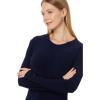 Norma Kamali Womens Long Sleeve Crewneck Side Slit Gown(True Navy)