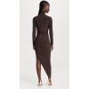 Norma Kamali Women’s Long Sleeve Turtle Neck Side Drape Gown(Chocolate)