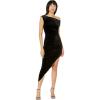 Norma Kamali Women’s Drop Shoulder Side Drape Gown(Black)