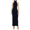 Norma Kamali Womens Halter Turtle Side Slit Gown (24)(Midnight)