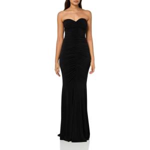 Norma Kamali Women’s Strapless Shirred Front Fishtail Gown(Black)