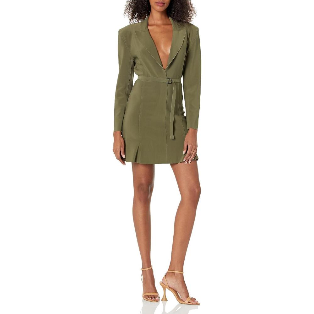 image:imageNorma Kamali Womens Single Breasted Fishtail Mini DressMilitary