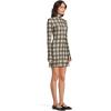 Norma Kamali Women’s Long Sleeve Turtle Fishtail Mini Dress(Bark Box Plaid)