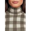 Norma Kamali Women’s Long Sleeve Turtle Fishtail Mini Dress(Bark Box Plaid)