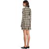 Norma Kamali Women’s Long Sleeve Turtle Fishtail Mini Dress(Bark Box Plaid)