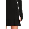 Norma Kamali Women’s Long Sleeve Turtle Fishtail Mini Dress(Black 1)