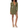Norma Kamali Women’s Single Breasted Fishtail Mini Dress(Military)