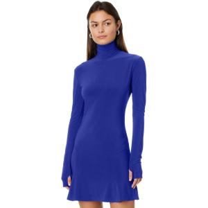 Norma Kamali Women’s Long Sleeve Turtle Fishtail Mini Dress(Electric Blue)