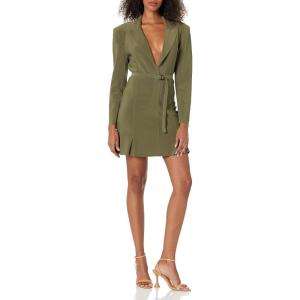 Norma Kamali Women’s Single Breasted Fishtail Mini Dress(Military)