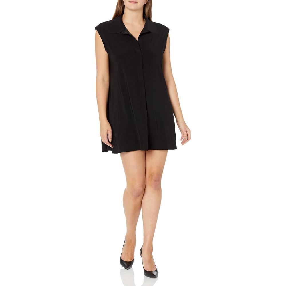 image:imageNorma Kamali Womens Sleeveless Bf Nk Shirt Aline Dress MiniBlack