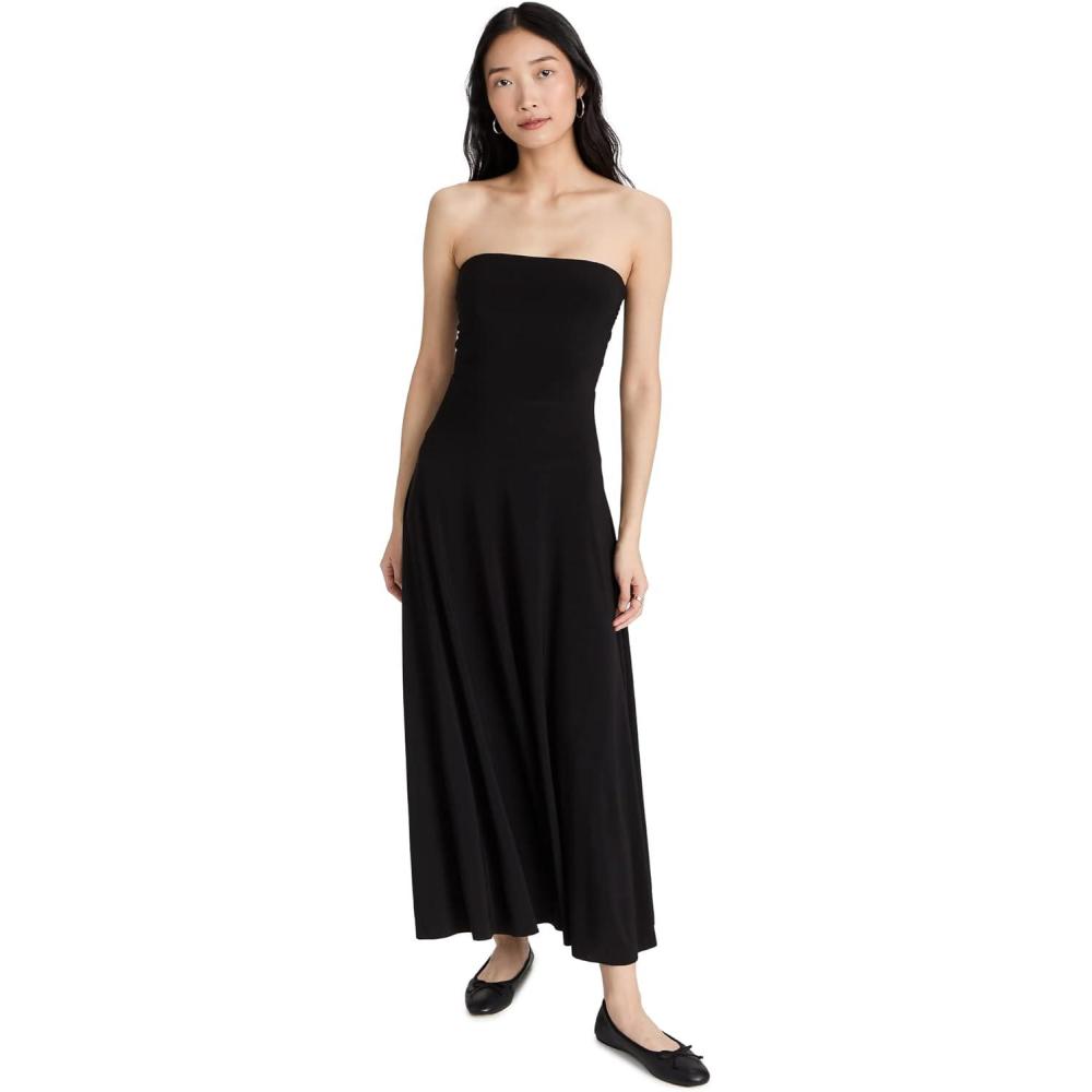 image:imageNorma Kamali Womens Strapless Flared Dress to MidcalfBlack
