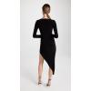 Norma Kamali Women’s Long Sleeve Sweetheart Side Drape Gown(Black)