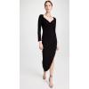 Norma Kamali Women’s Long Sleeve Sweetheart Side Drape Gown(Black)