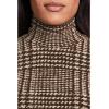 Norma Kamali Women’s Long Sleeve Turtleneck Pickleball Dress(Choc Glenn Plaid Twd)