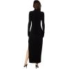 Norma Kamali Women’s Long Sleeve Turtleneck Side Slit Gown(Black)