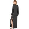 Norma Kamali Women’s Oversized Raglan Sleeve Side Slit Gown(Dark Grey)