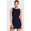 Norma Kamali Women’s Sleeveless Shirred Waist Mini Dress(True Navy)
