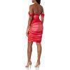Norma Kamali Women’s Walter Mini Dress with Winglet Sleeves(Tiger Red/Snow White)