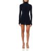 Norma Kamali Women’s Long Sleeve Turtleneck Pickleball Dress(Midnight)