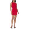 Norma Kamali Women’s Sleeveless Shirred Waist Mini Dress(Tiger Red)